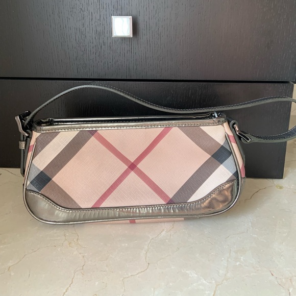 Burberry supernova check pochette with gunmetal - Picture 2 of 10